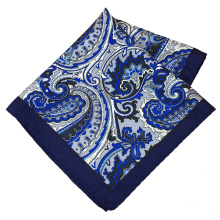 Wholesale Men Silk Custom Printed Hand Rolled Handkerchief Paisley